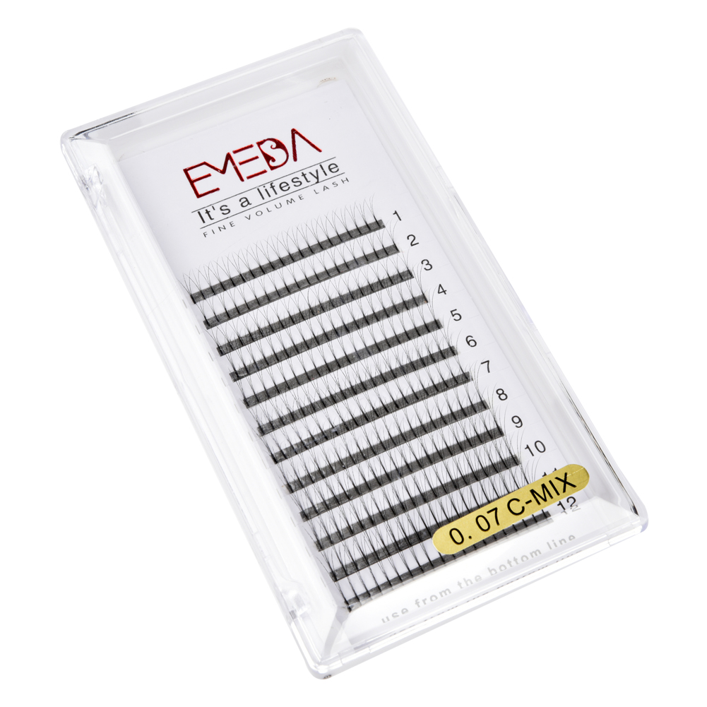 2020 Best Seller Korea PBT Fiber 0.07mm 0.05mm 3D Premade Fans Eyelash Extension YY79 