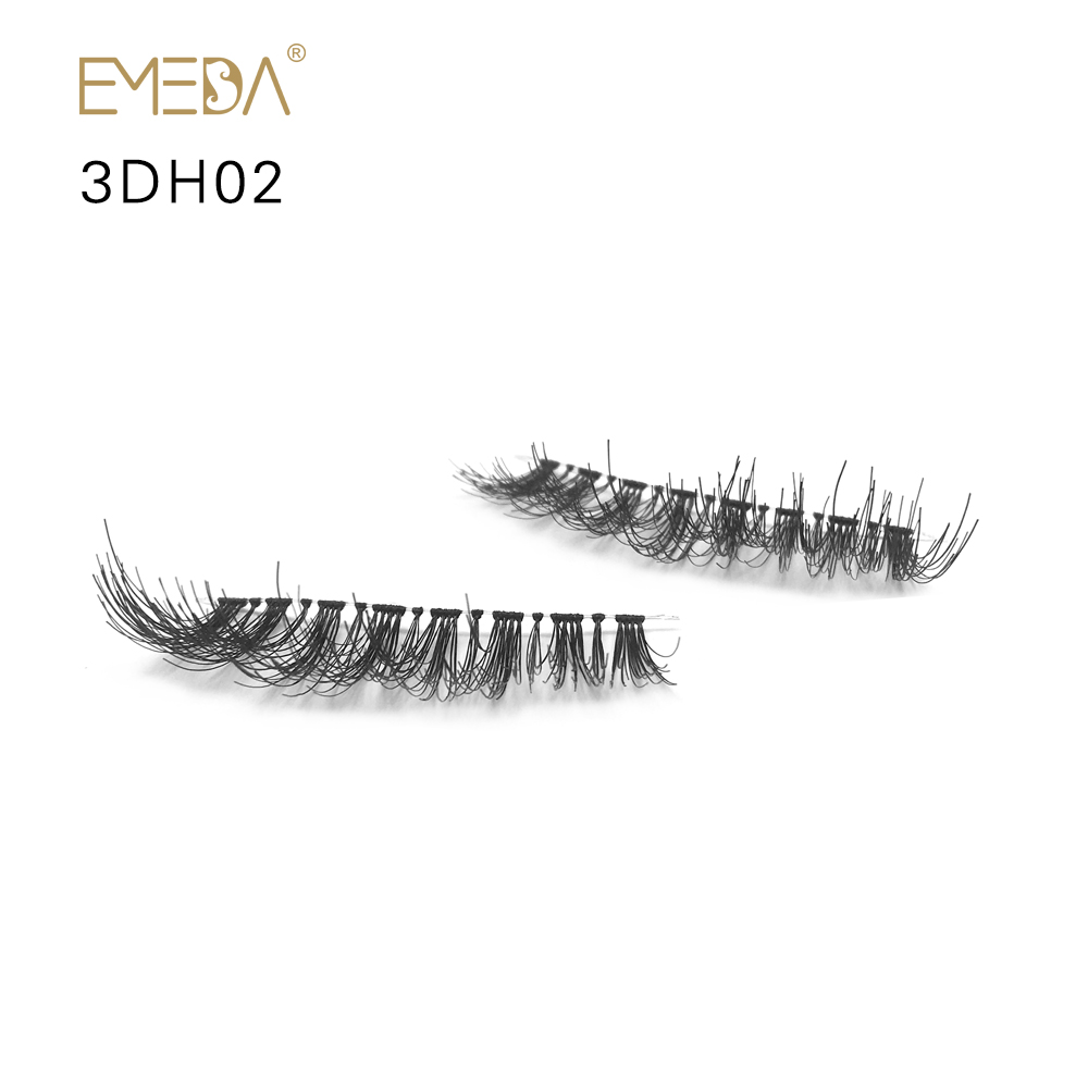 Wholesale Factory Price Human Hair 3D Strip Eyelashes ODM OEM Accepted YY09