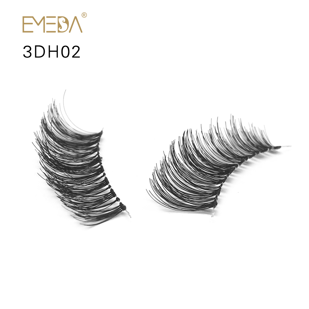 Wholesale Factory Price Human Hair 3D Strip Eyelashes ODM OEM Accepted YY09