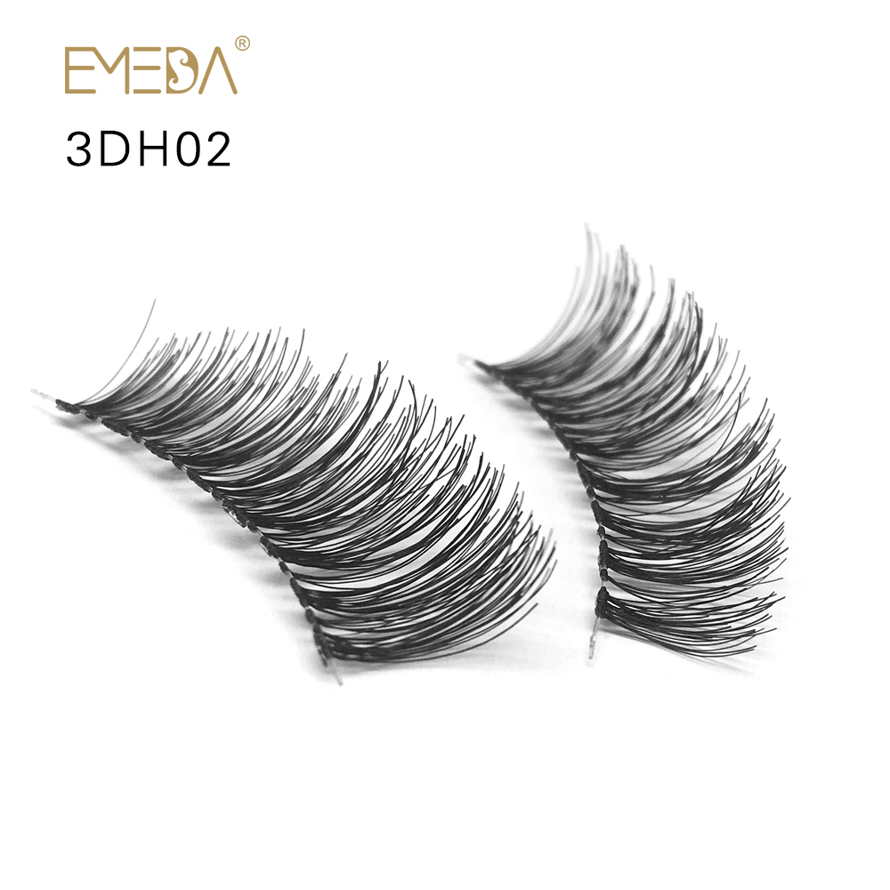 Wholesale Factory Price Human Hair 3D Strip Eyelashes ODM OEM Accepted YY09