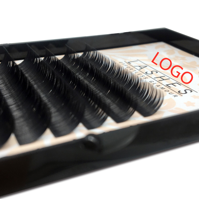 Wholesale matte black and Colored Split Tips Eyelash Extension Ellipse Flat lashes XJ87