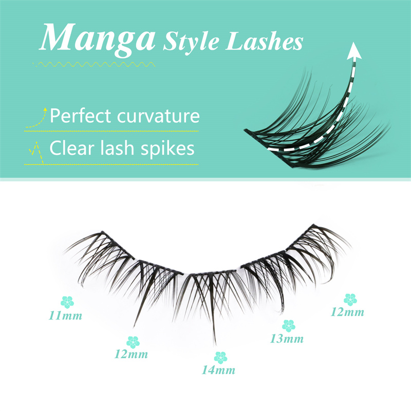 DIY lash extensions manga style segment pre cut cluster lash XJ125