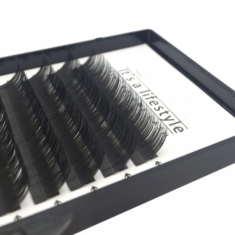 Wholesale matte black and Colored Split Tips Eyelash Extension Ellipse Flat lashes XJ87