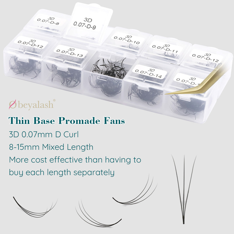 Top Quality 6D 0.07mm C D Curl Premade Volume Fans(long stem) with Free Samples in the US