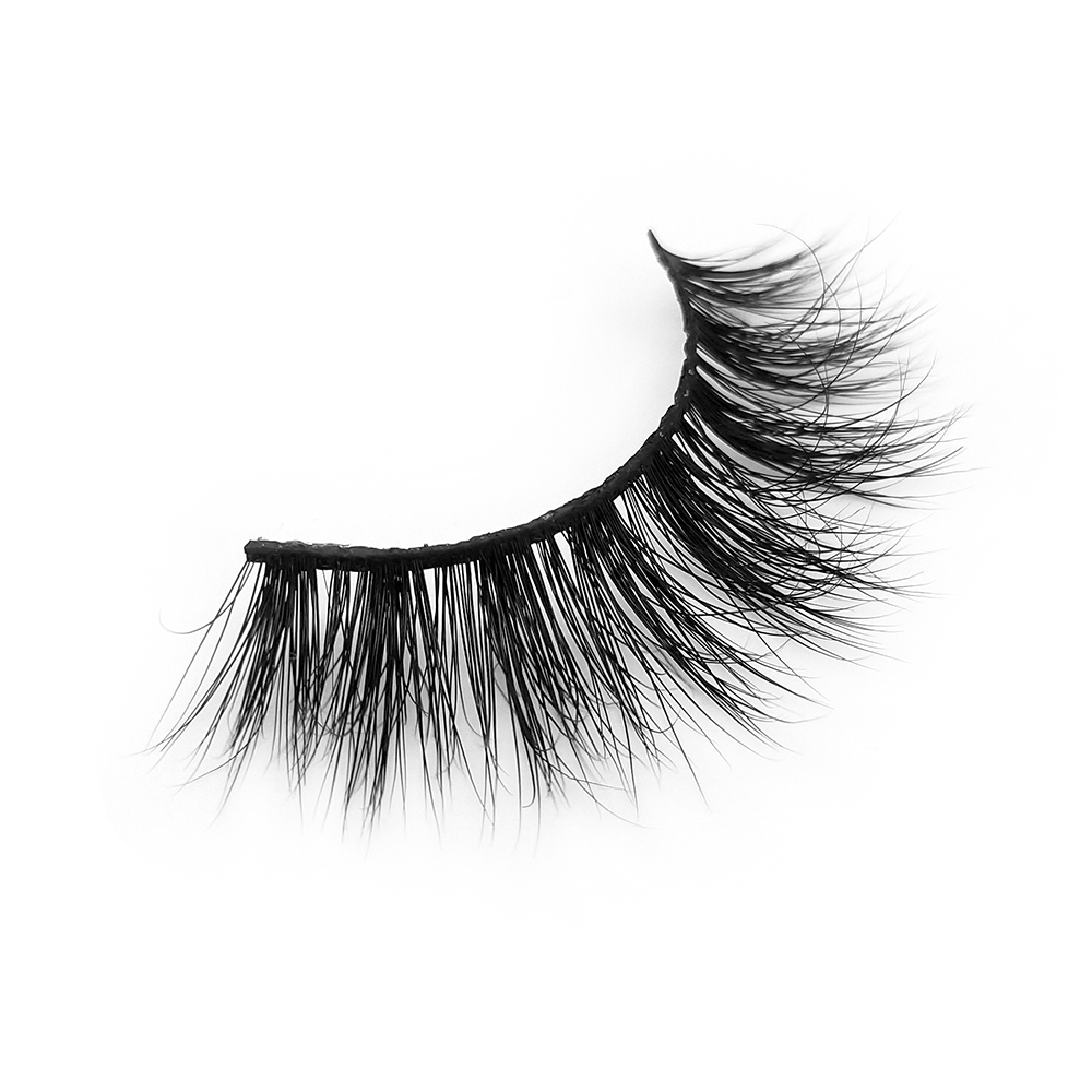 Wholesale Price Matte Black 3D Real Mink Fur Strip Lashes with Private Label  UK USA YY53