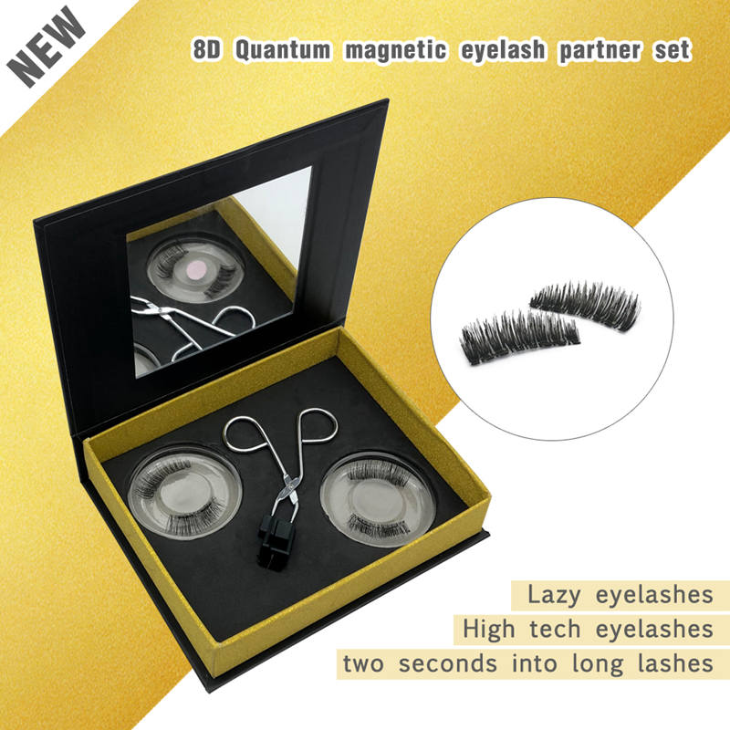 Wholesale 8d quantum magnetic eyelash  Soft magnetic eyelash set Magnetic Eyelash Curler Set XJ67