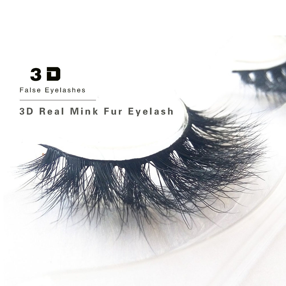 Top Quality OEM Private Label Natural Looking 3D Real Mink Fur False Eyelashes ZX10