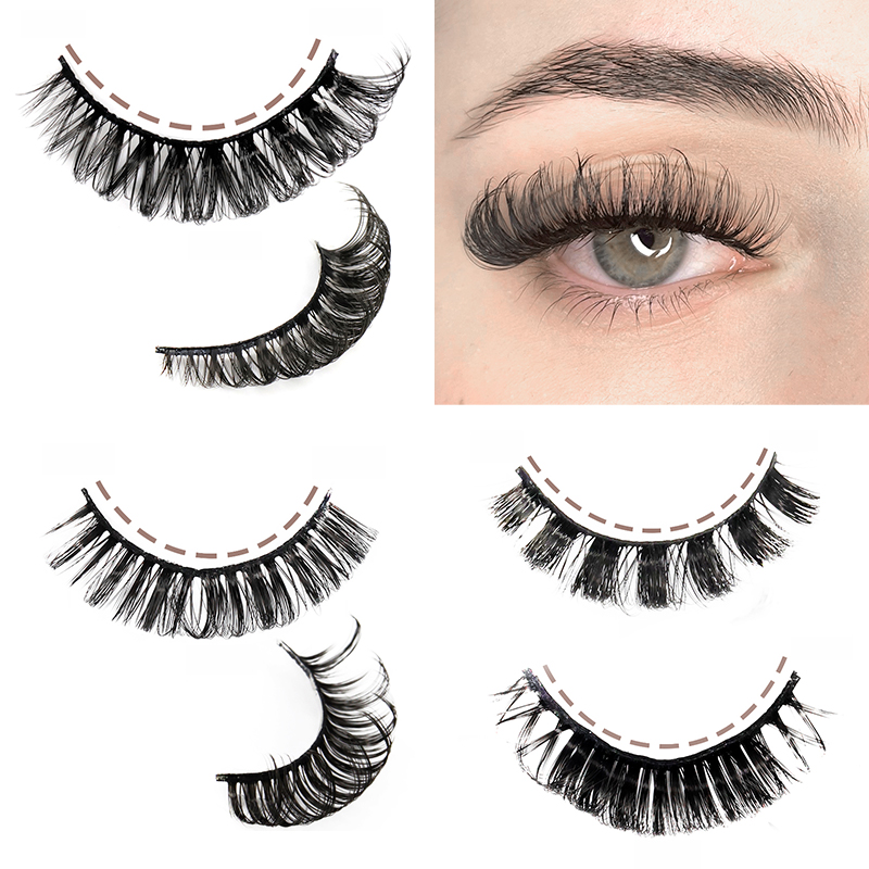 Wholesale Russian strip lashes D curl lash extensions look lashes XJ96