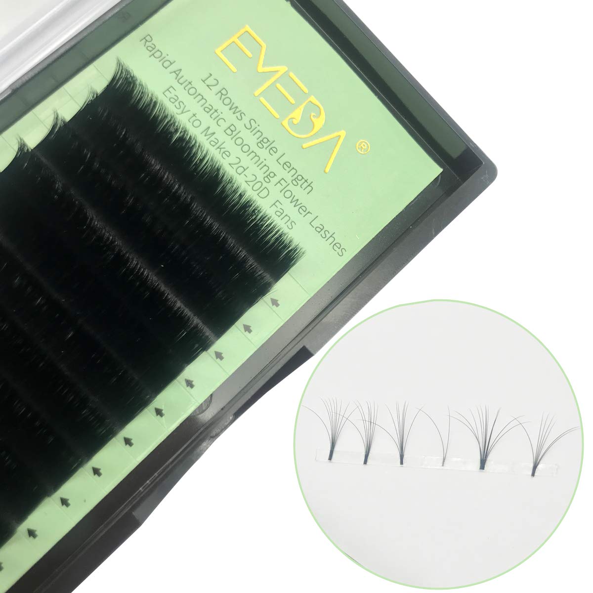 D Curl 0.05/0.07/0.10mm Thickness 8-18mm Single Length Rapid Volume Lash Extensions ZX083