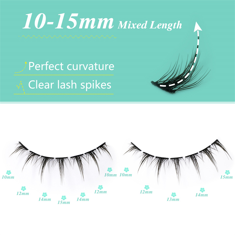 Wholesale New trend manga lash style Spikes cluster lash DIY lash extensions XJ123