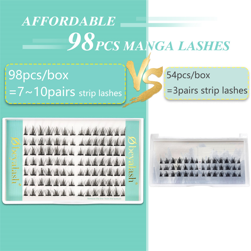 Wholesale New trend manga lash style Spikes cluster lash DIY lash extensions XJ123