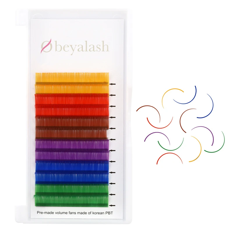 Colored lash extensions premade fans wholesale