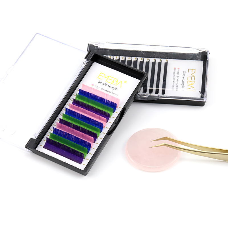 Private label colored eyelash extensions for wholesale XJ81