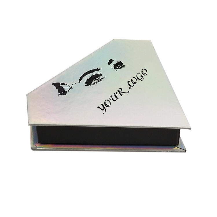 Holographic Empty Eyelash Packaging Diamond Shape Box For Lashes ZX039