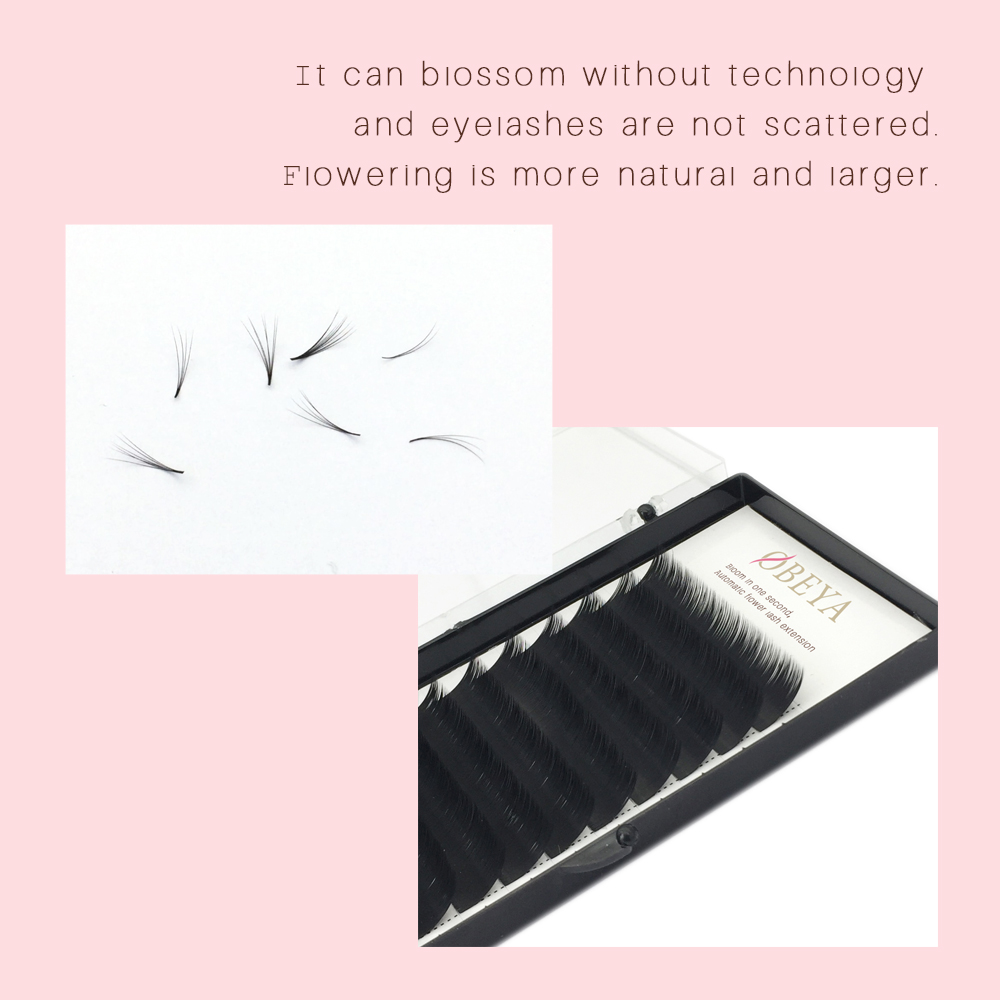 Easy Fan Volume lashes Automatic Blooming Eyelash Extension 0.05mm 0.03mm 0.07mm Thickness 8-14mm Length YY31