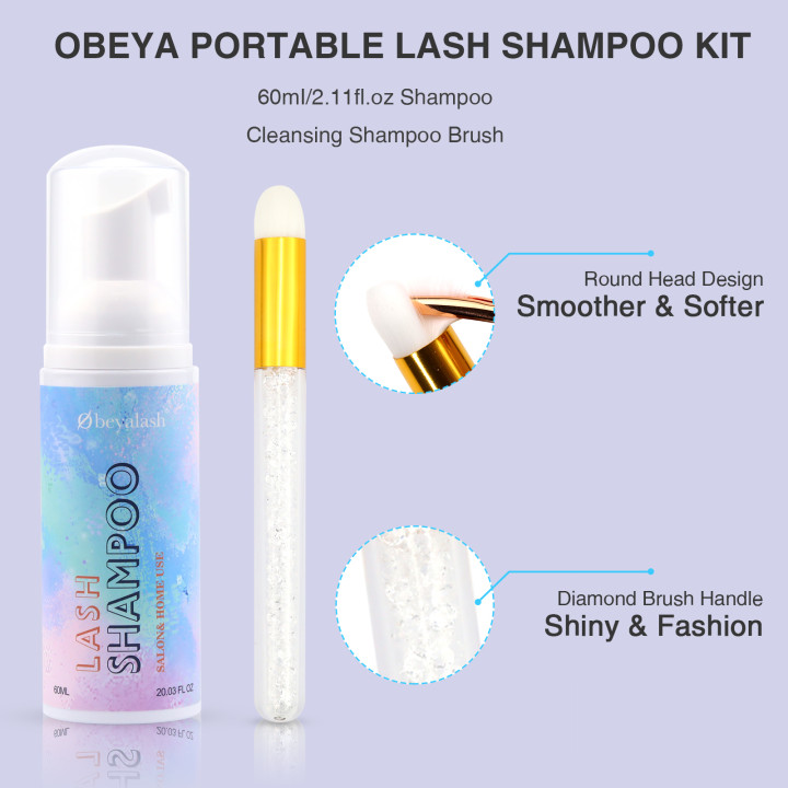 Private label lash shampoo kit for eyelash extensions rich foam and deep cleansing LM