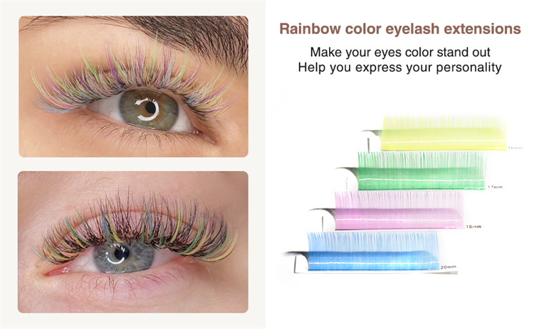 Colored eyelash extensions wholesale price 0.07 0.10 thickness JN 