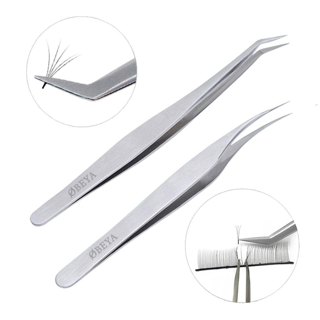 High-Quality Stainless Steel Tweezers Volume Eyelash Extension Tweezers ODM OEM Accepted Customized Logo YY15