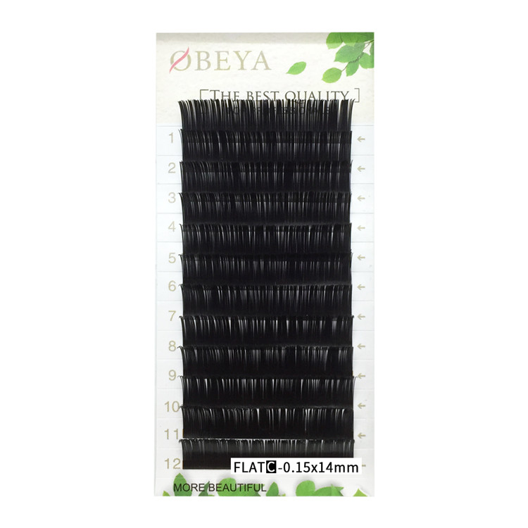 Best Wholesaler Supply Flat Eyelash Extension Korea PBT Fiber Ellipse Eyelashes with Private Label  YY47