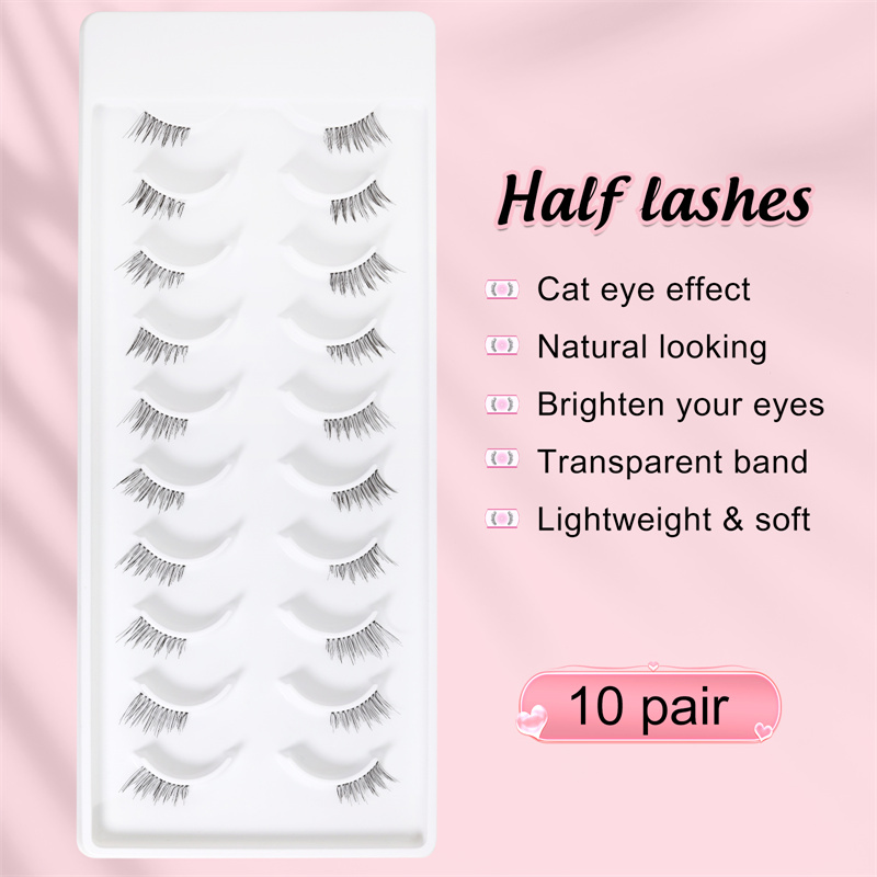 Half eyelash natural soft cat eye silk corner lash XJ124