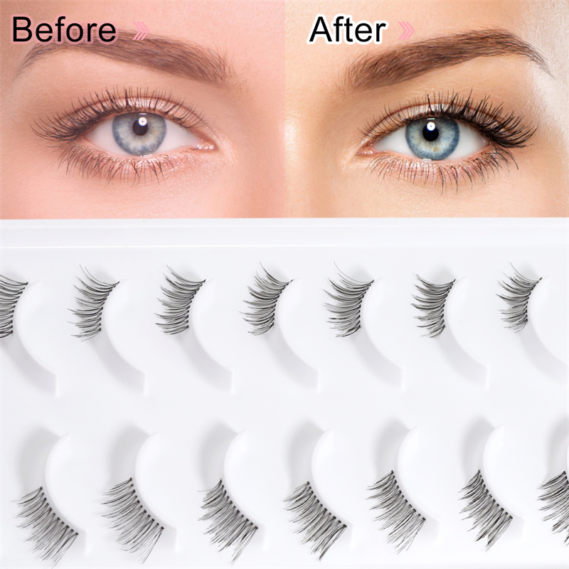 Half eyelash natural soft cat eye silk corner lash XJ124