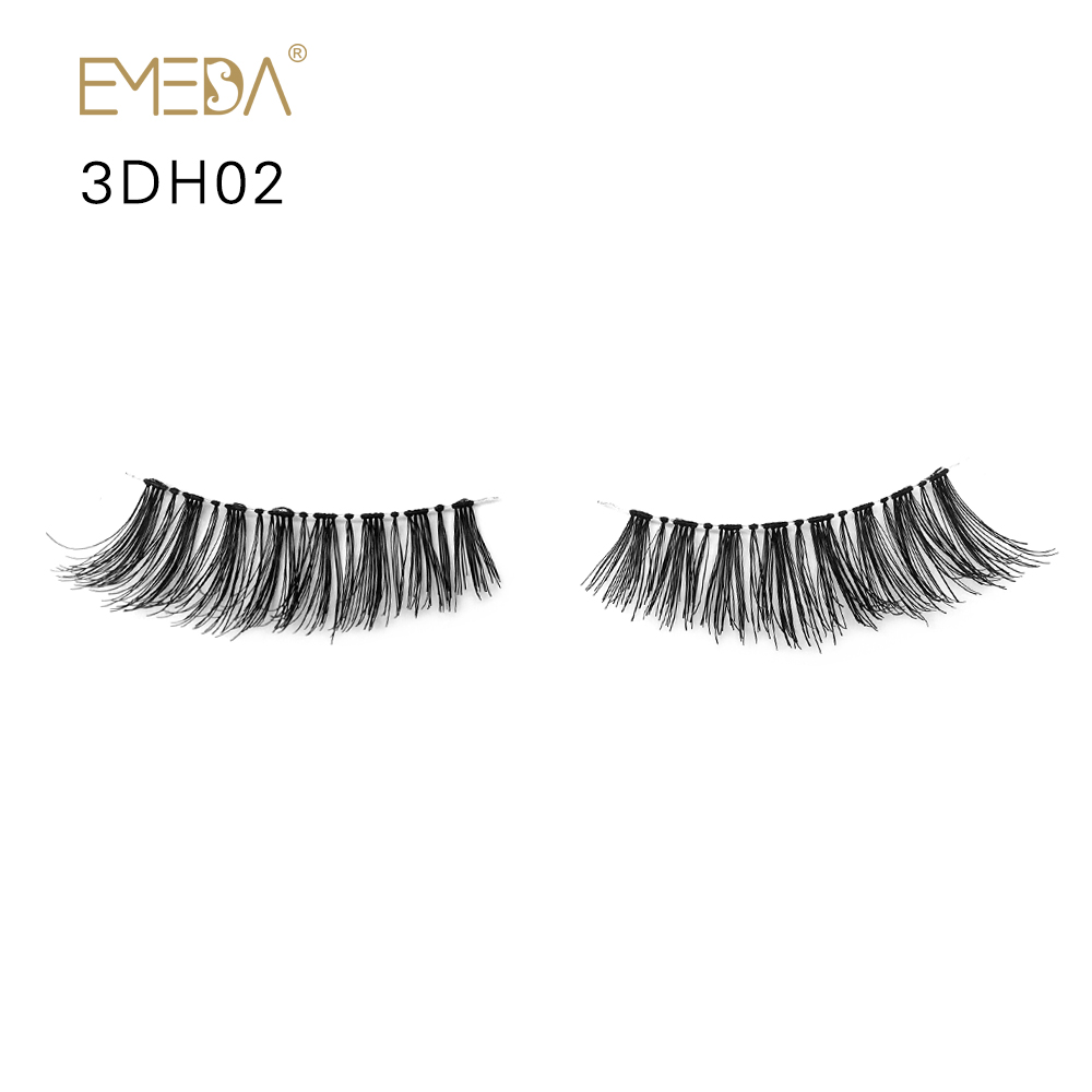 Wholesale Factory Price Human Hair 3D Strip Eyelashes ODM OEM Accepted YY09