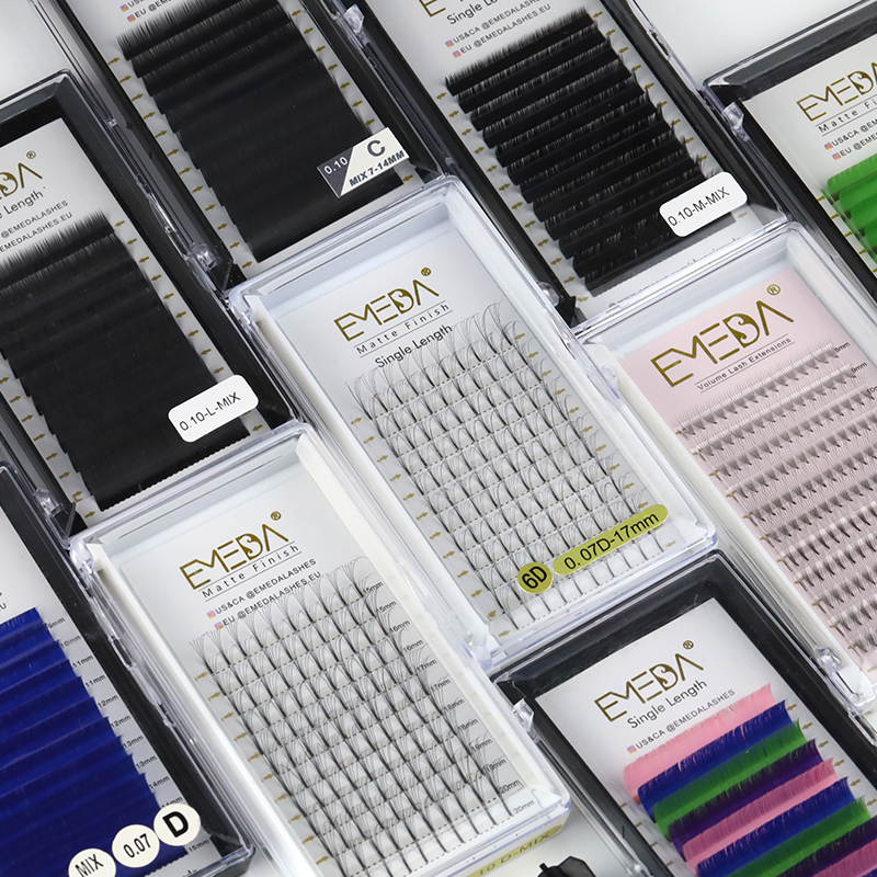Eyelash suppliers offer private label pro made pointy base eyelash extensions