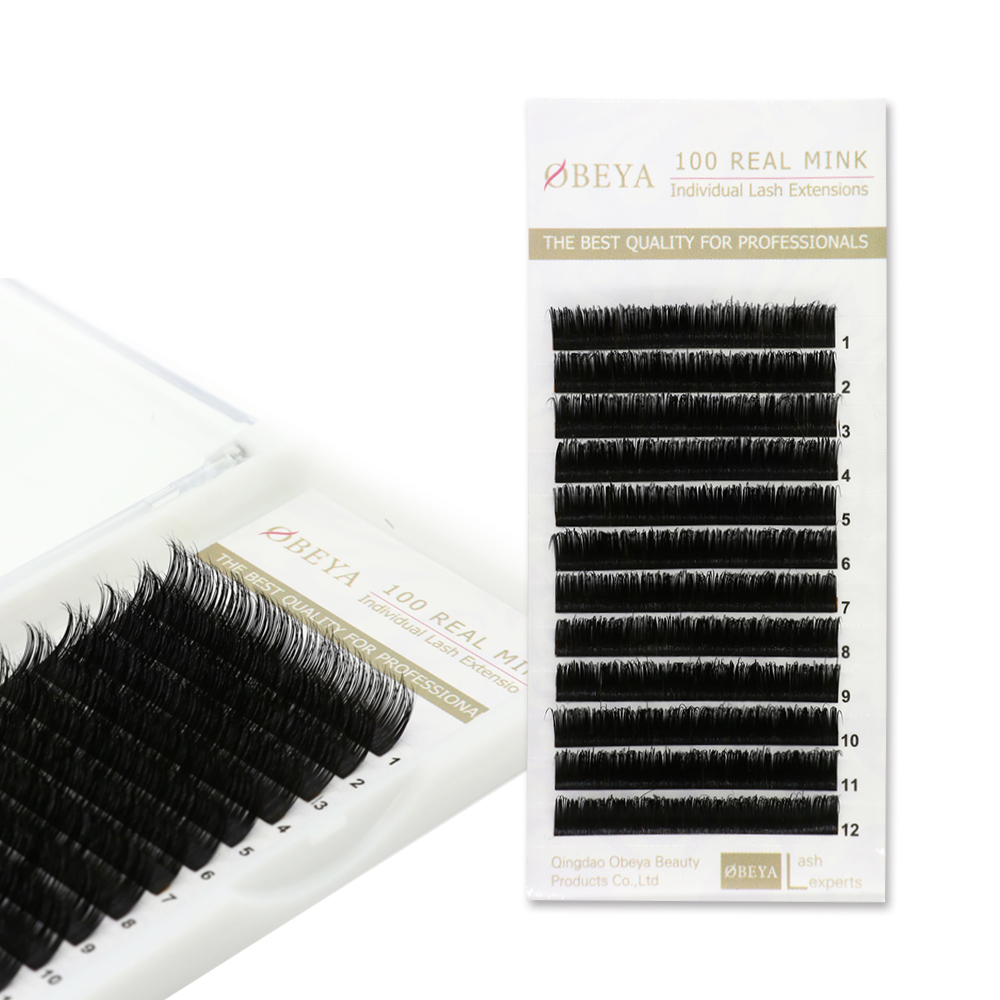 Wholesale Price Private Label 100% Real Mink Fur Eyelash Extension C D Curl YY74