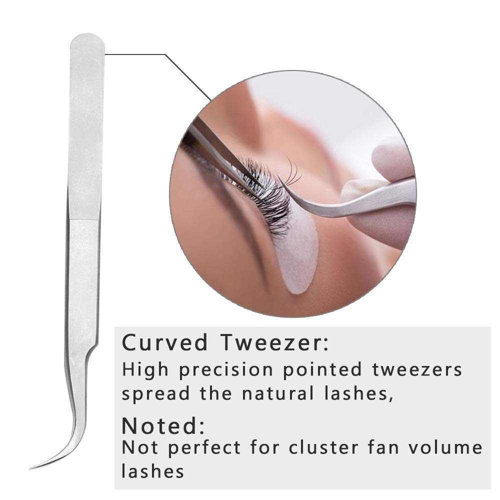  Stainless Steel Tweezer for Individual Eyelash Extension Curved and Straight YY35